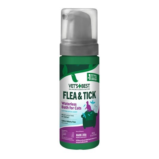 Vet's Best Flea & Tick Waterless Bath for Cats Cotton Spice Scent, 1ea/5oz.