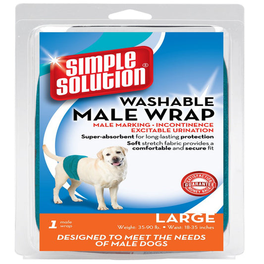 Simple Solution Washable Male Wrap Blue 1ea/LG