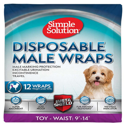 Simple Solution Disposable Male Wraps White 1ea/XS, 12 pk