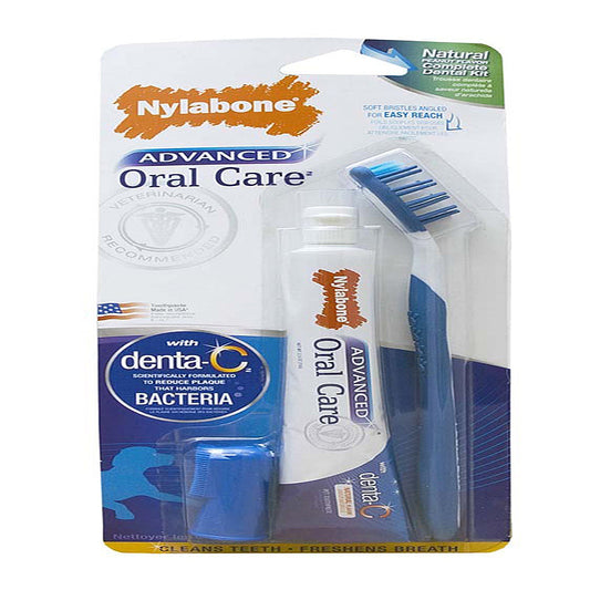 Nylabone Advanced Oral Care Natural Dog Dental Kit Peanut Butter 1ea