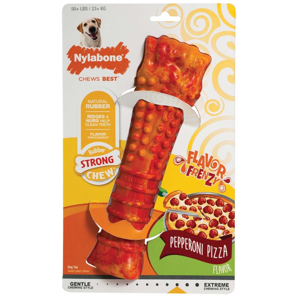 Nylabone Flavor Frenzy Strong Chew Dog Toy Pepperoni Pizza 1ea/XL/Souper - 50+ lb