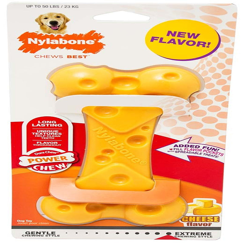 Nylabone Power Chew Cheese Dog Toy Cheese 1ea/XL/Souper - 50+ lb