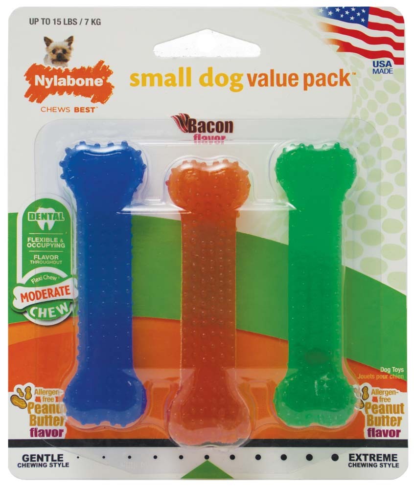 Nylabone FlexiChew Dog Dental Pack Variety 1ea/XS/Petite - Up To 15 lb