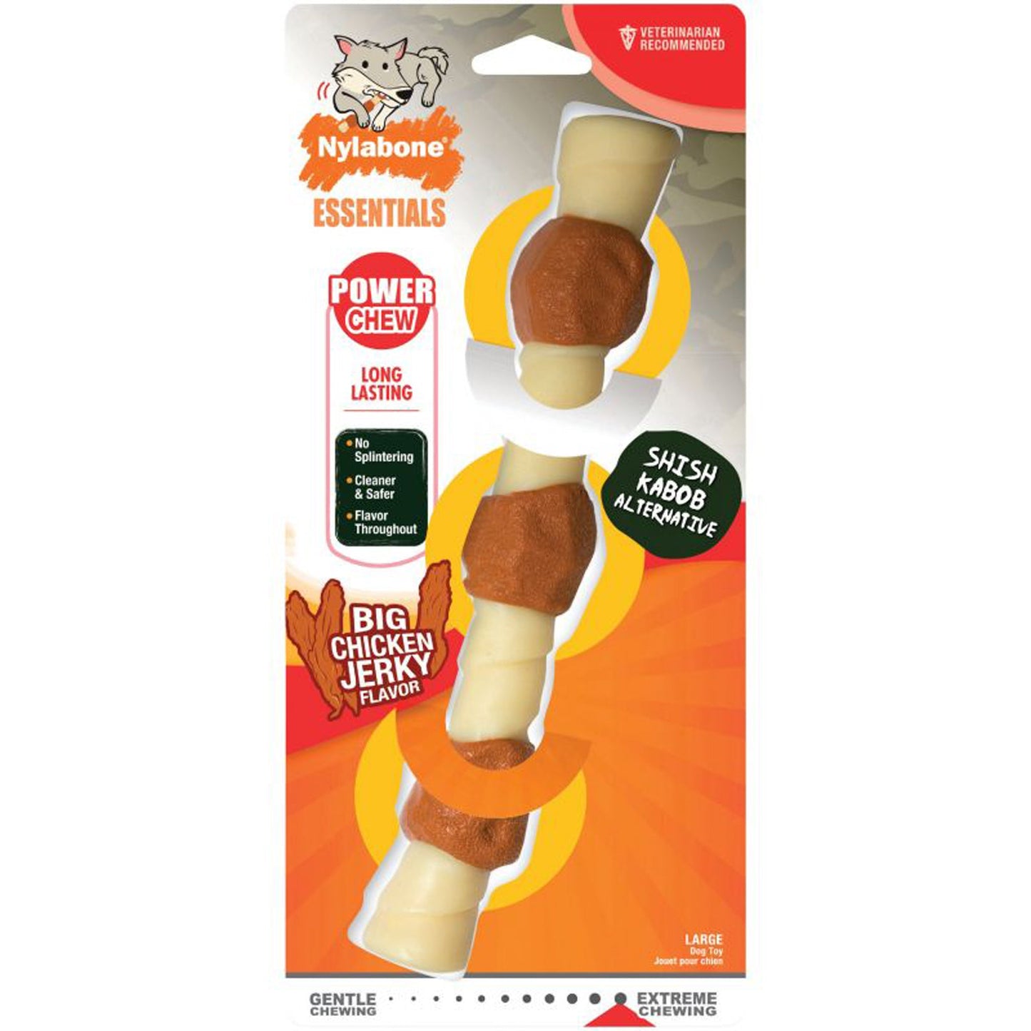 Nylabone Power Chew Shish Kabob Alternative Nylon Chew Toy Chicken Jerky Large/Giant - Up To 50 lb (1 count)