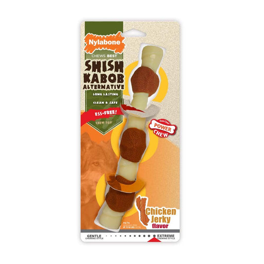 Nylabone Power Chew Shish Kabob Alternative Nylon Chew Toy Chicken Jerky 1ea/XL/Souper - 50+ lb