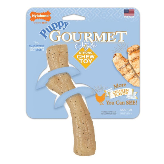 Nylabone Gourmet Style Strong Stick Puppy Chew Toy Chicken 1ea/Medium/Wolf - Up To 35 lb