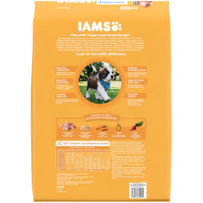 IAMS Smart Large Breed Puppy Dry Dog Food Real Chicken 1ea/15 lb