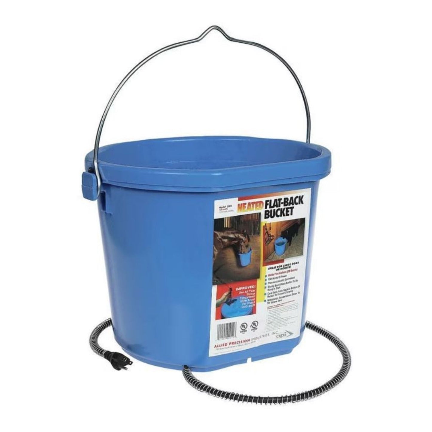 Heated Plastic Flatback Bucket 5 Gallon