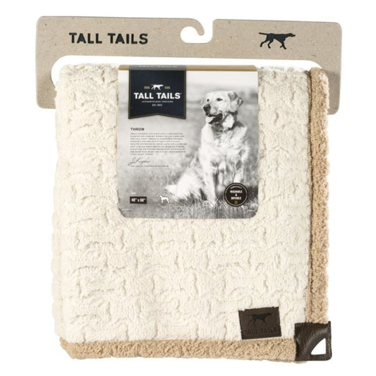 Tall Tails Dog Micro Sherpa Bone Cream Throw 40X60