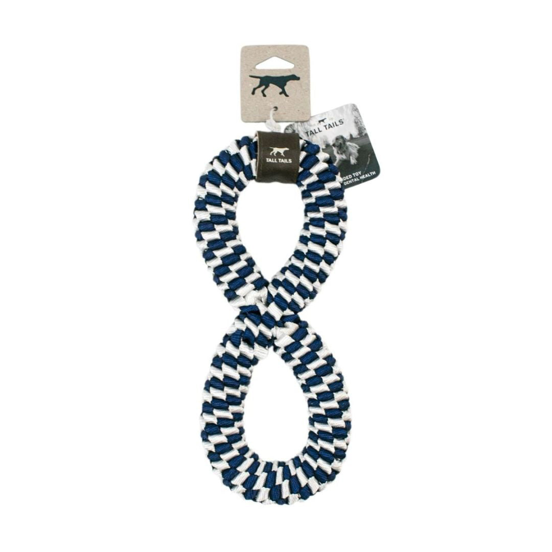 Tall Tails Dog Braided Infinity Tug Navy 11 Inches