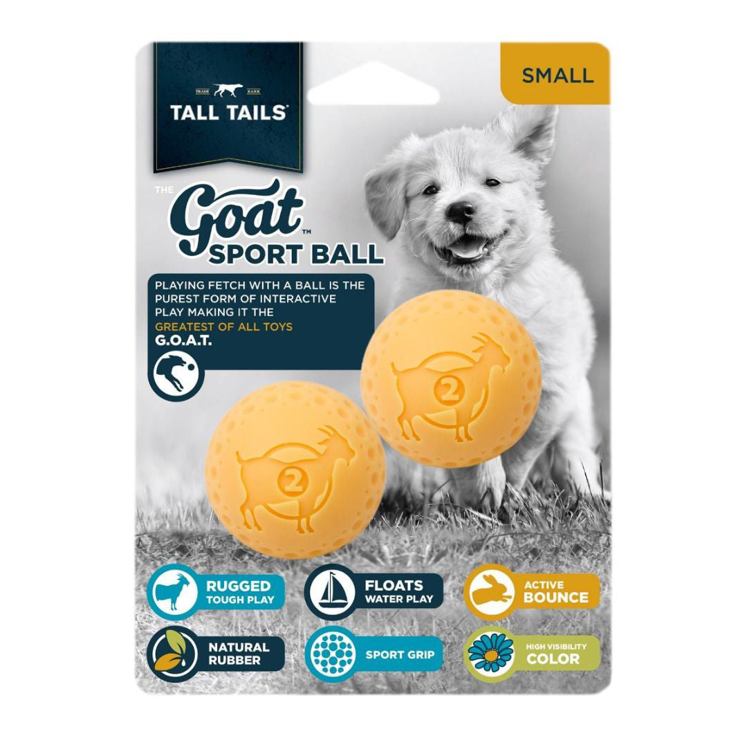 Tall Tails Dog Goat Ball Yellow 2 Inches