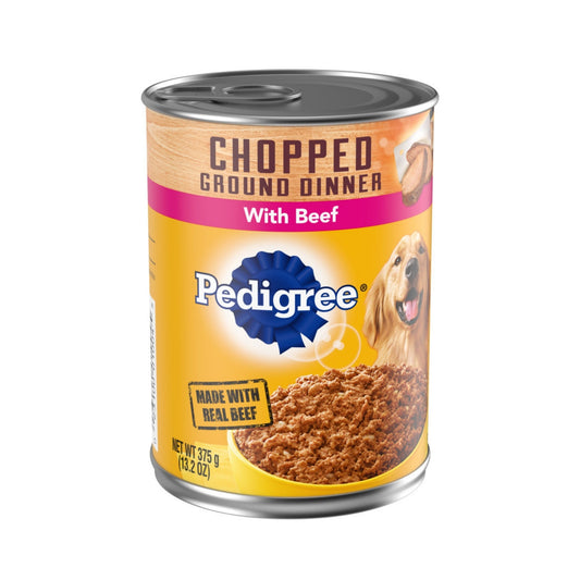 Pedigree Chopped Ground Dinner Adult Wet Dog Food Beef 13.2oz. (Case of 12)