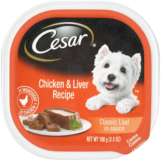 Cesar Classic Loaf in Sauce Adult Wet Dog Food Chicken & Liver 3.5oz. (Case of 24)