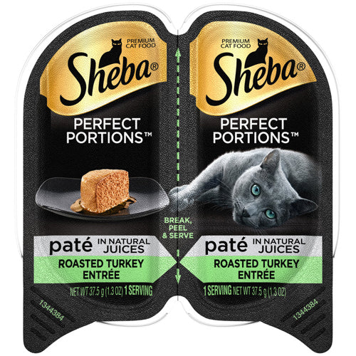 Sheba Perfect Portions Pate Wet Cat Food Roasted Turkey 24ea/2.6 oz