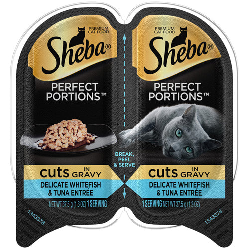 Sheba Perfect Portions Cuts in Gravy Wet Cat Food Delicate Whitefish & Tuna 24ea/2.6 oz