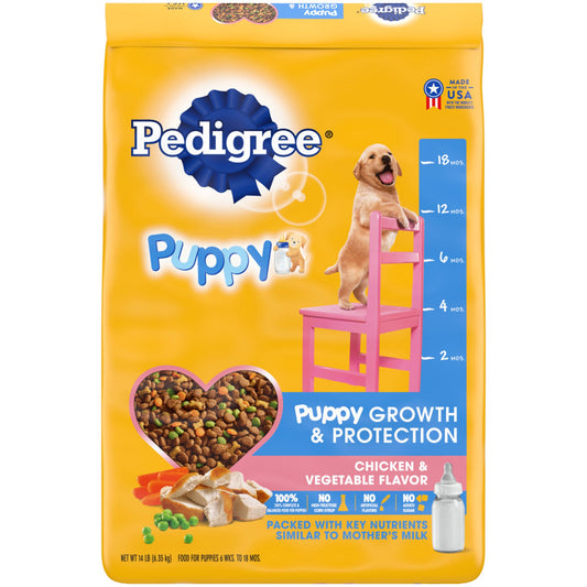 Pedigree Puppy Growth & Protection Dry Dog Food Chicken & Vegetable 1ea/14 lb