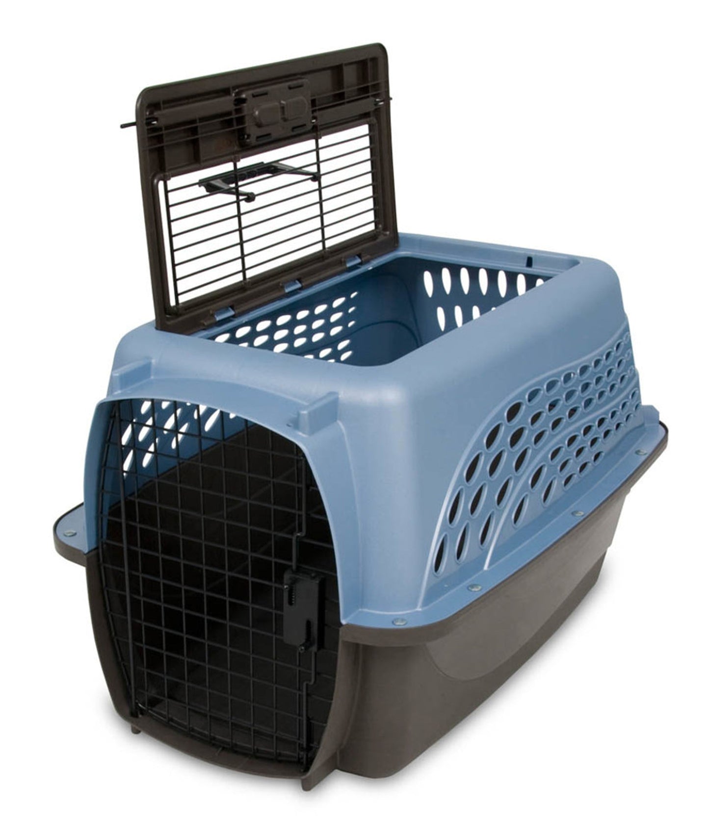 Petmate 2 Door Top Load Dog Kennel Pearl Ash Blue, Black 1ea/24 in