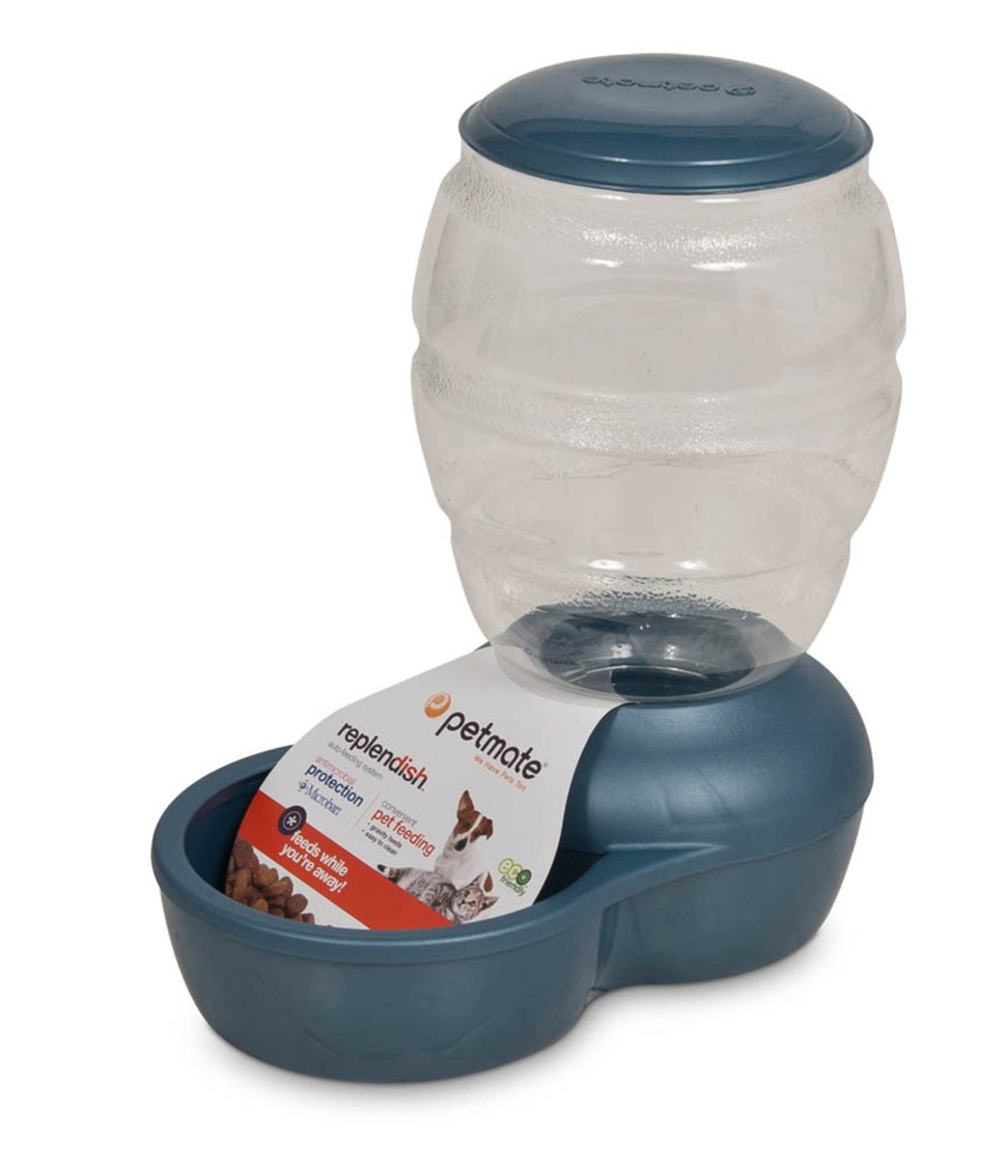 Petmate Replendish Feeder with Microban Pearl Peacock Blue 1ea/SM