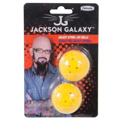 Jackson Galaxy Spiral LED Ball Cat Toy Yellow 1ea/2 pk