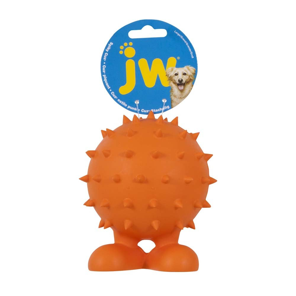 JW Pet Spiky Cuz Dog Toy Assorted 1ea/LG