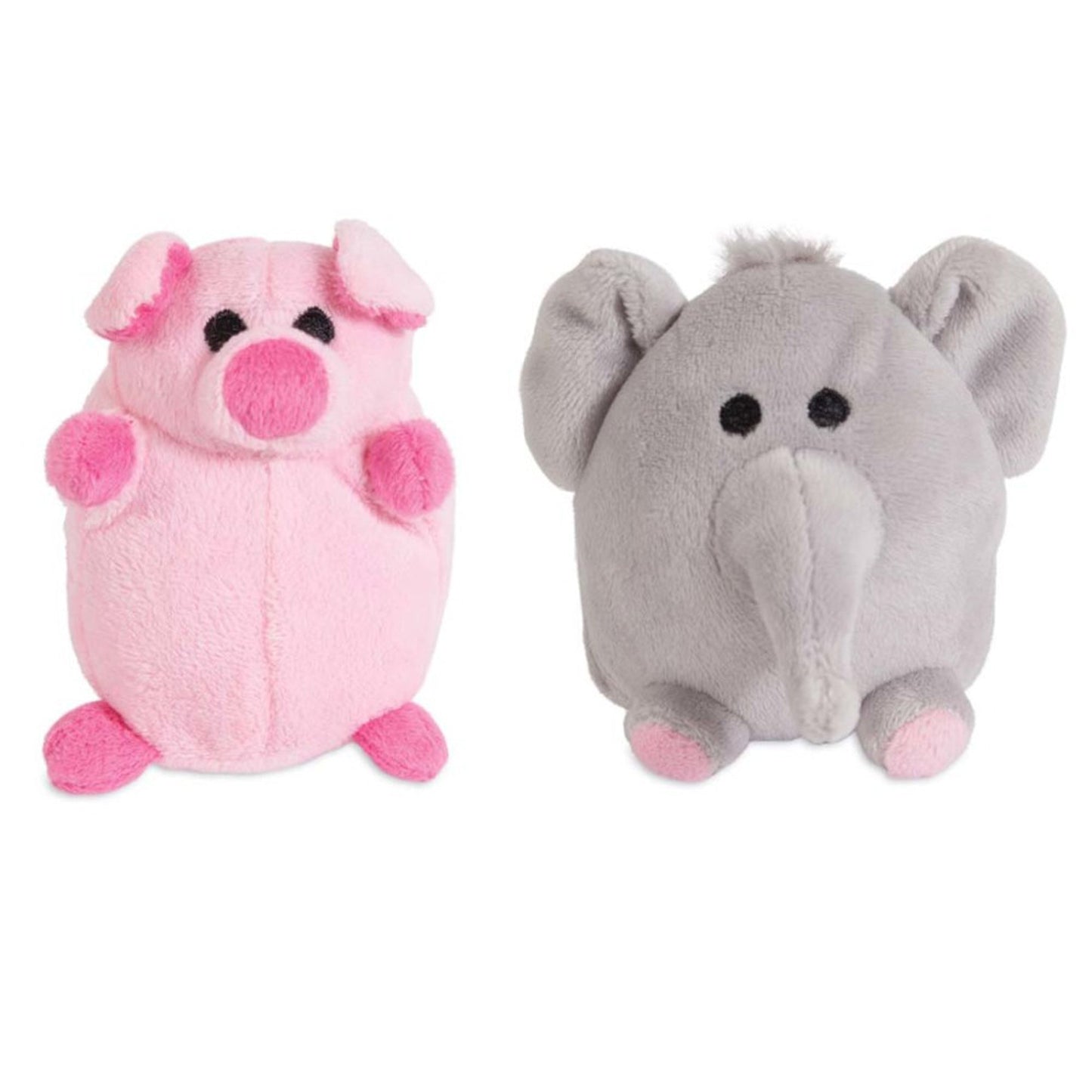 ZOOBILEE Elephant And Pig Dog Toy Assorted Assorted 1ea/Mini, 2 pk