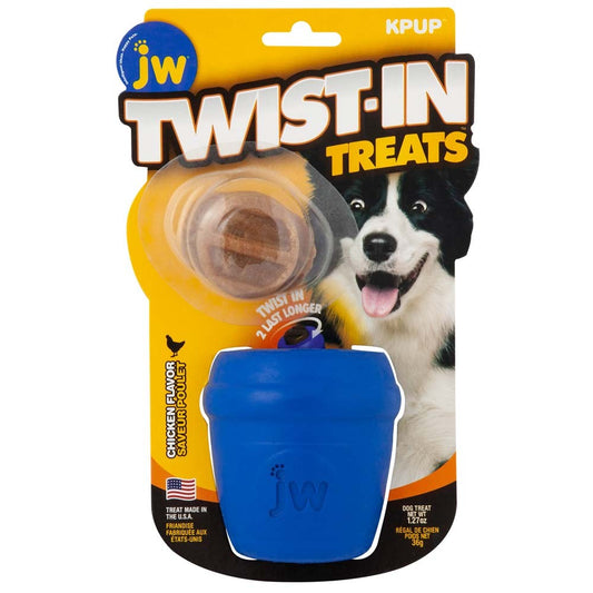 JW Pet Twist-In Treats Toy & Treat Dog Toy Blue 1ea/One Size, 1.27 oz