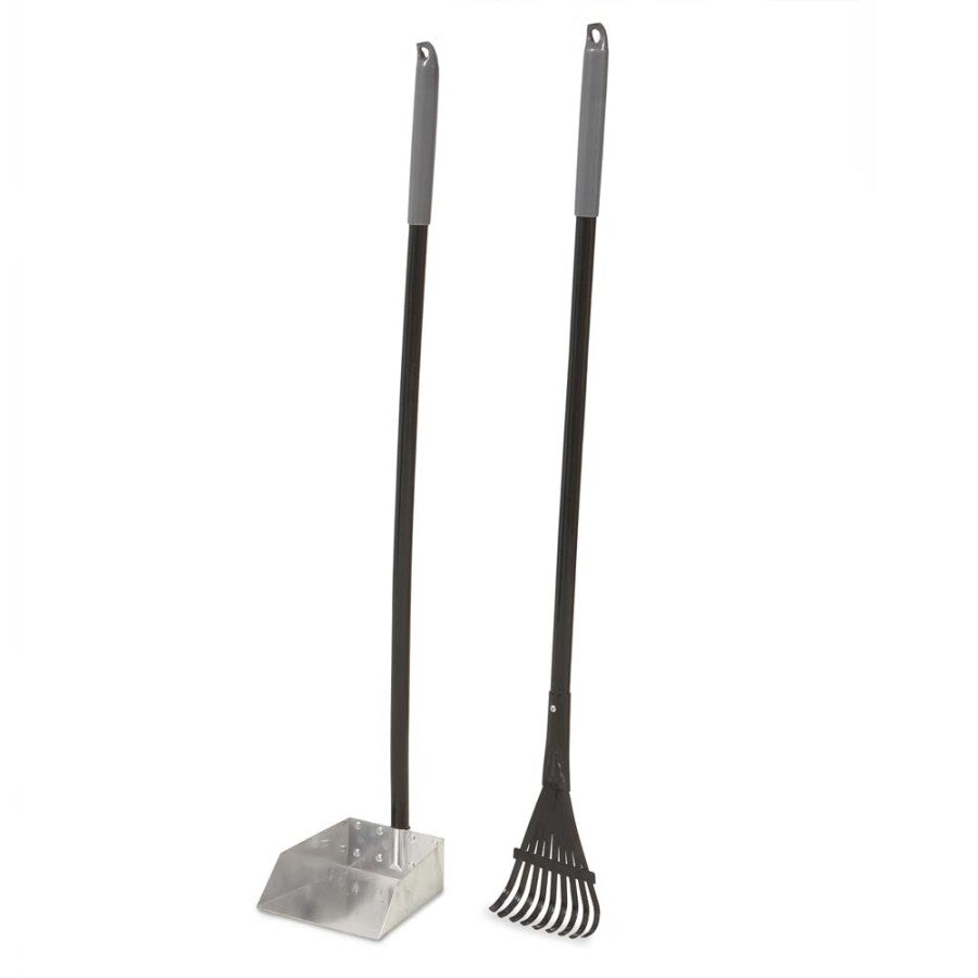 Petmate Clean Response Aluminum Rake & Pan Black/Silver 1ea/SM