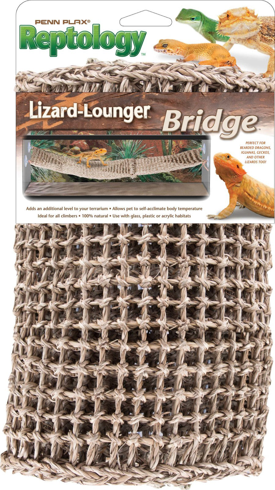 Penn-Plax Bridge Lizard Lounger Brown 1ea/38 In X 14 in