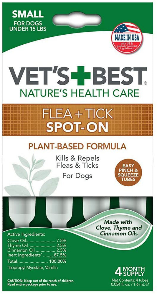 Vet's Best Flea and Tick Spot-On 1ea/1.6 ml, 4 ct