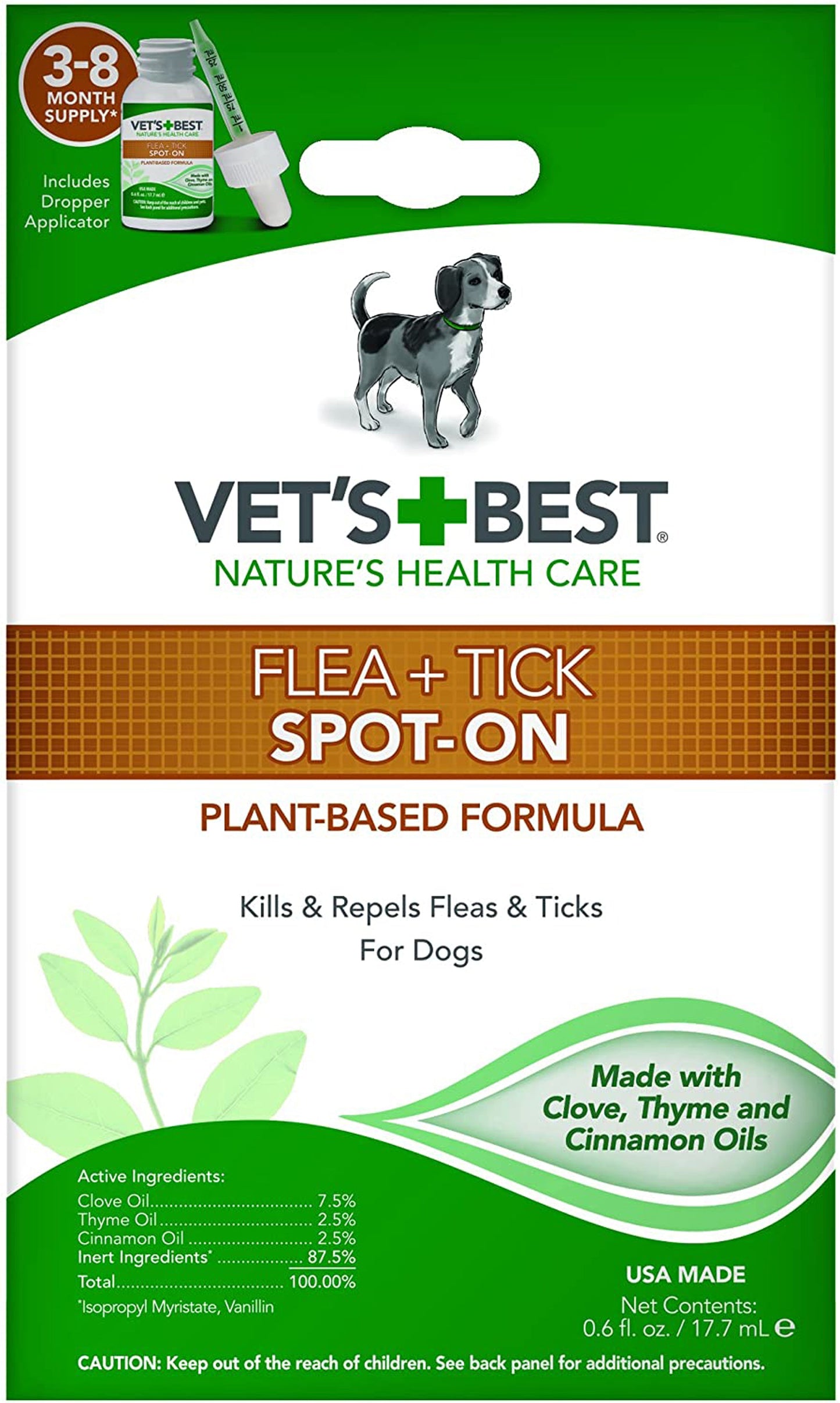 Vet's Best Flea and Tick Spot-On 1ea/4.6 ml, 4 ct