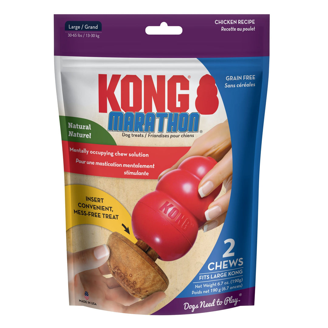 KONG Marathon Dog Treats Chicken 2 pk, LG