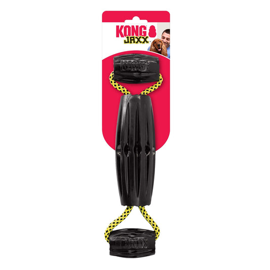 KONG Jaxx Dog Tug Toy Triple Barrel Black/Yellow 1ea/LG