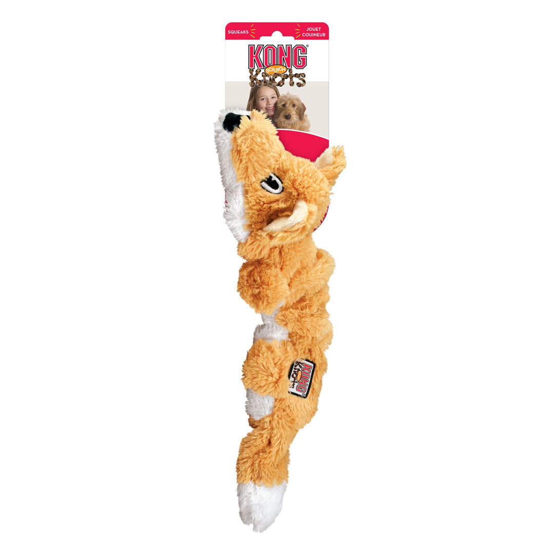 KONG Scrunch Knots Fox Dog Toy Orange 1ea/SM/MD