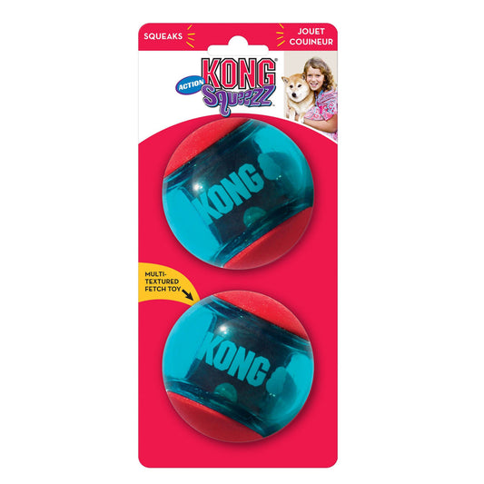 KONG Squeezz Action Ball Dog Toy Red 1ea/LG