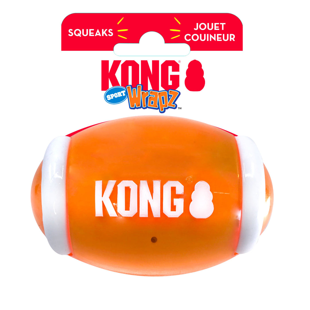 KONG Wrapz Sport Football Dog Toy Orange 1ea/MD