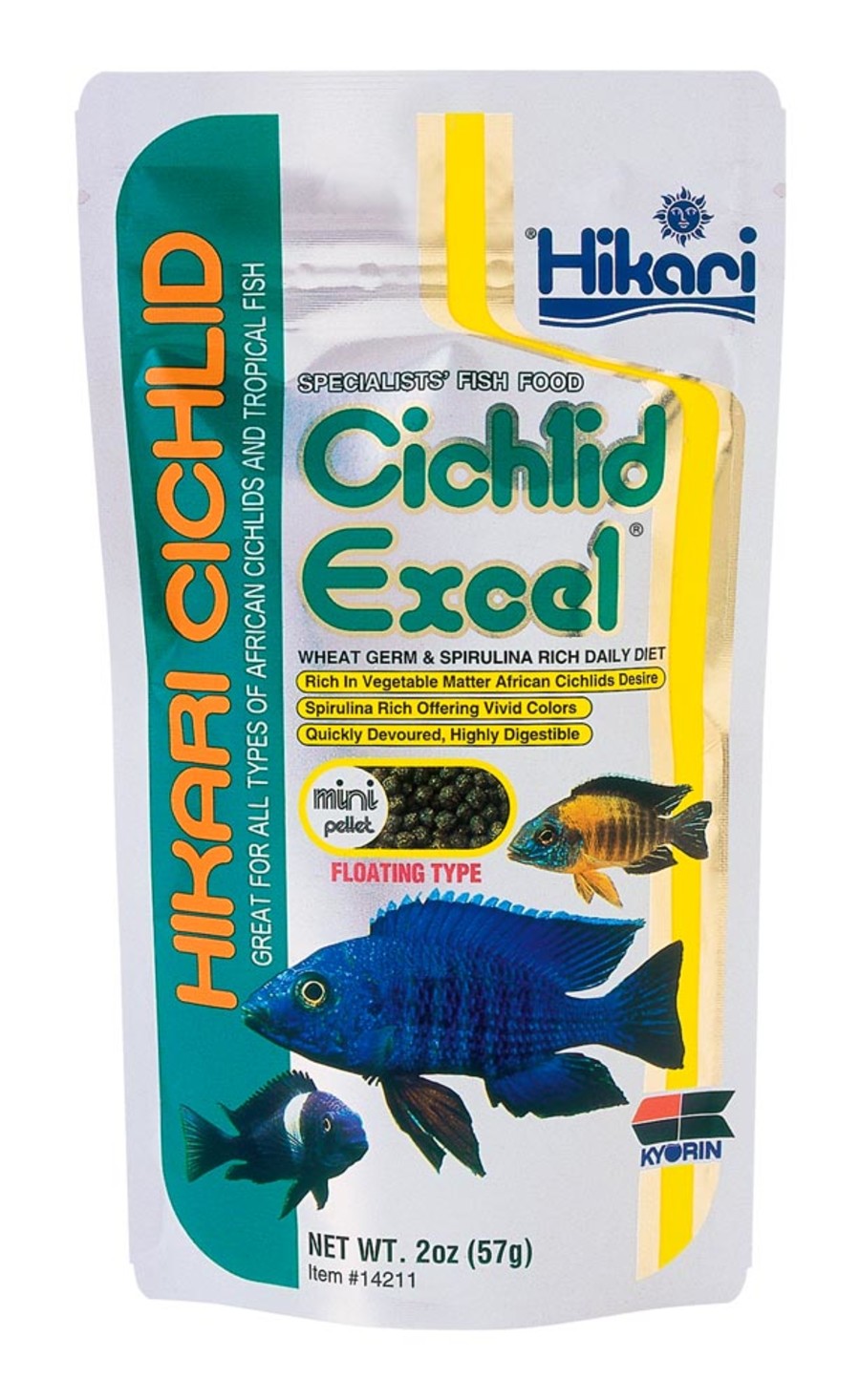 Hikari USA Cichlid Excel Pellets Fish Food 1ea/2 oz, Mini