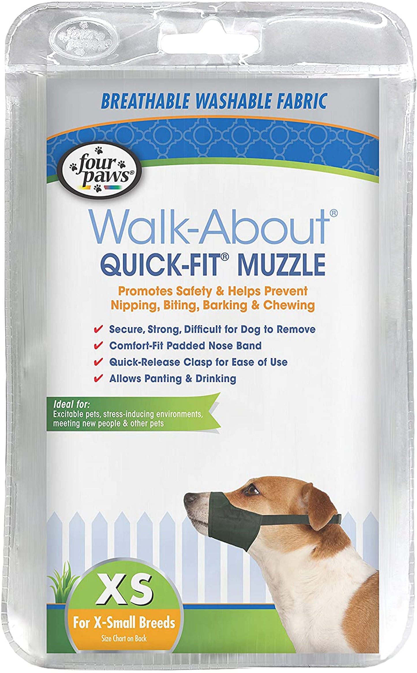 Four Paws Walk-About Quick-Fit Dog Muzzle 1ea/1 - XS