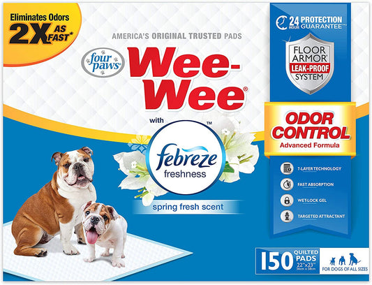 Four Paws Four Paws Wee-Wee Odor Control Dog Training Pads with Febreze Freshness Febreze Freshness 1ea/100 ct