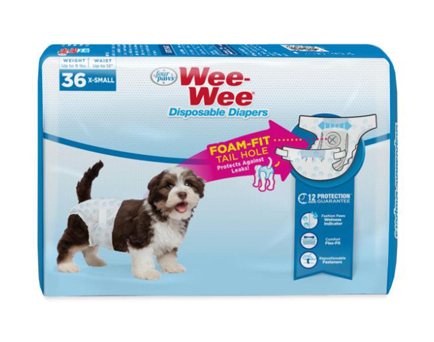 Four Paws Wee-Wee Disposable Dog Diapers Diaper 1ea/XS (36 ct)