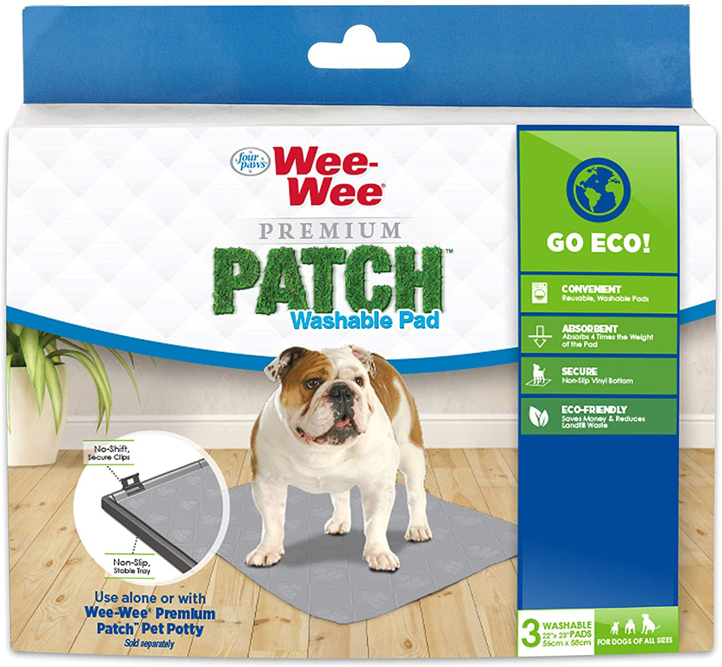 Four Paws Wee-Wee Premium Patch Washable Pee Pad for Dogs Premium Patch (Washable Pad) 1ea/24.5 in X 25.7 in (1 ct)