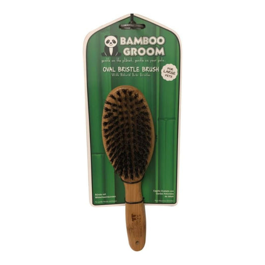 Bamboo Groom Oval Boar Bristle Brush Large