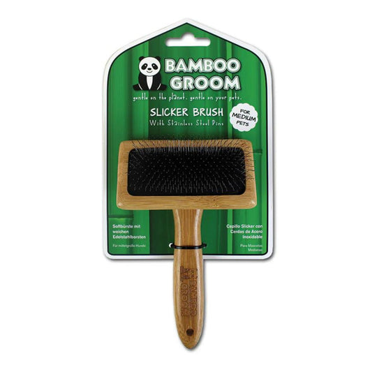 Bamboo Groom Slicker Brush Medium