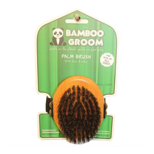 Bamboo Groom Palm Boar Bristle Brush