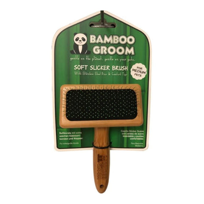 Bamboo Groom Soft Slicker Brush Medium