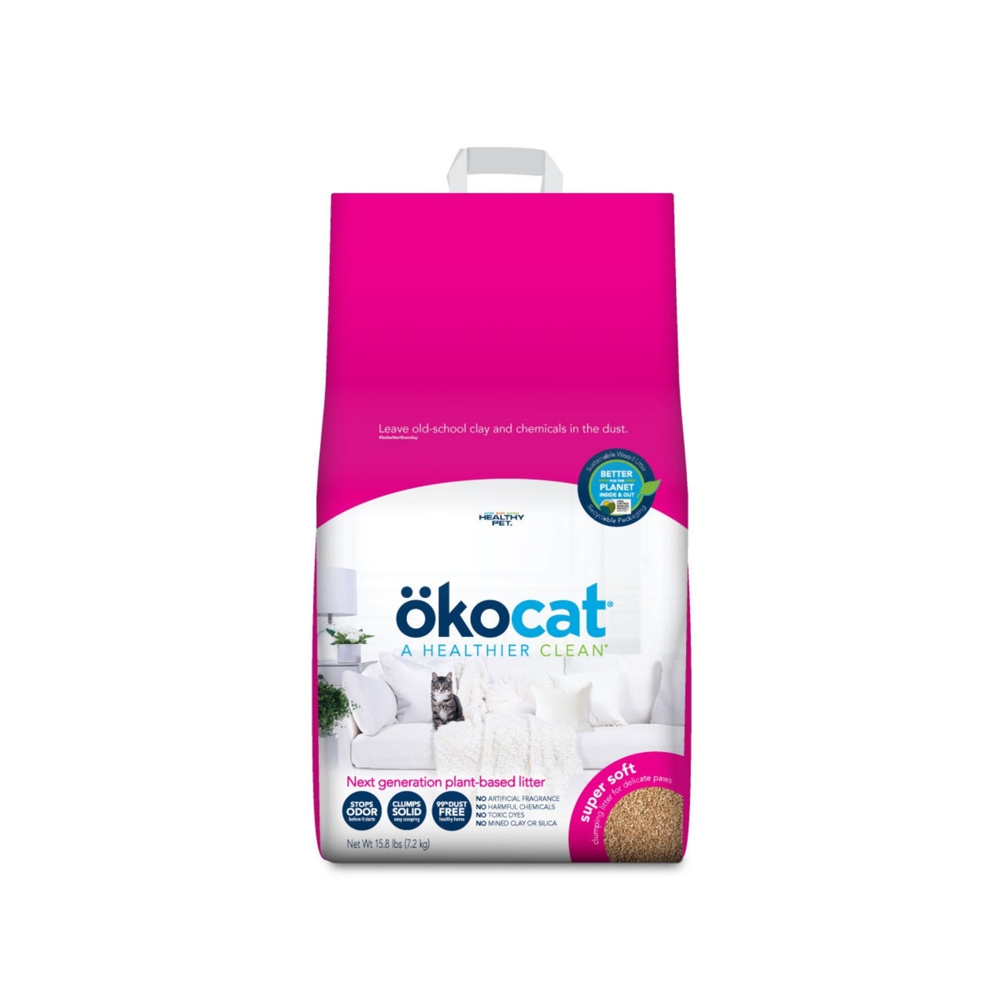 Okocat Litter Super Soft Clumping Wood Cat Litter 1ea/15.8 lb