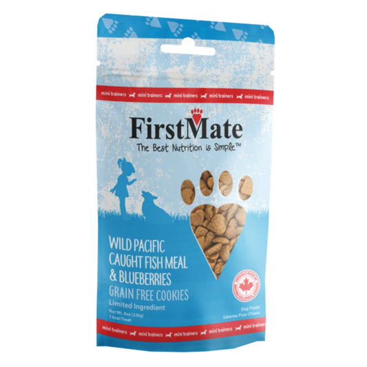 Firstmate Dog Limited Ingredient Grain Free Mini Fish Blueberry Treat 8oz.