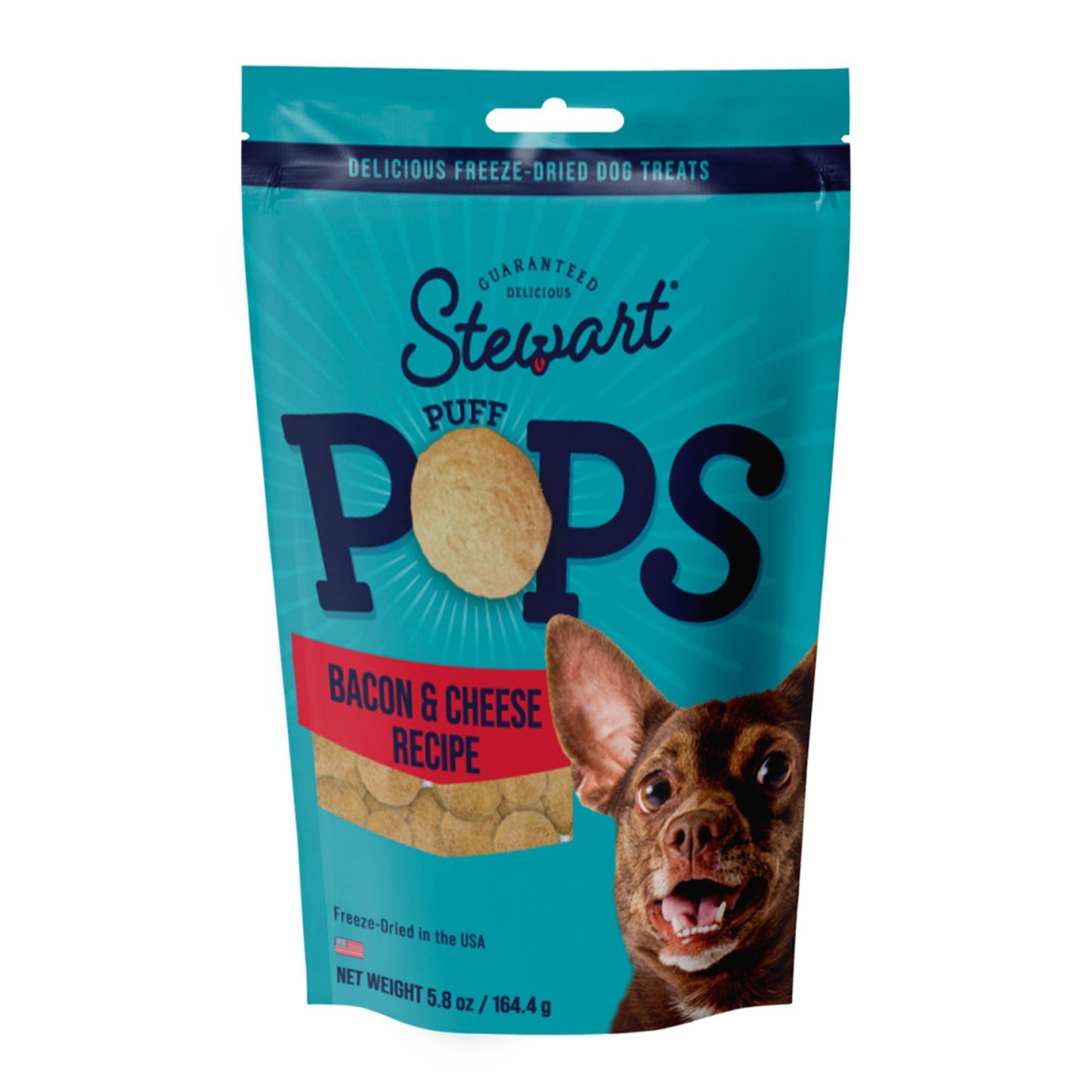 Stewart Puff Pops Freeze Dried Dog Treats Bacon & Cheese, 1ea/5.8oz.