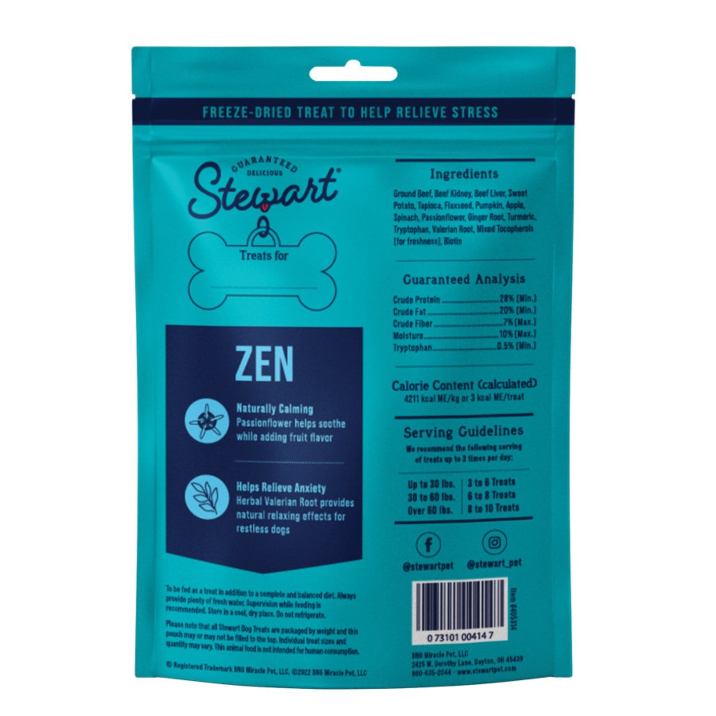 Stewart Zen w/Passionflower Freeze Dried Dog Treats for Stress Beef & Pumpkin, 1ea/4oz.