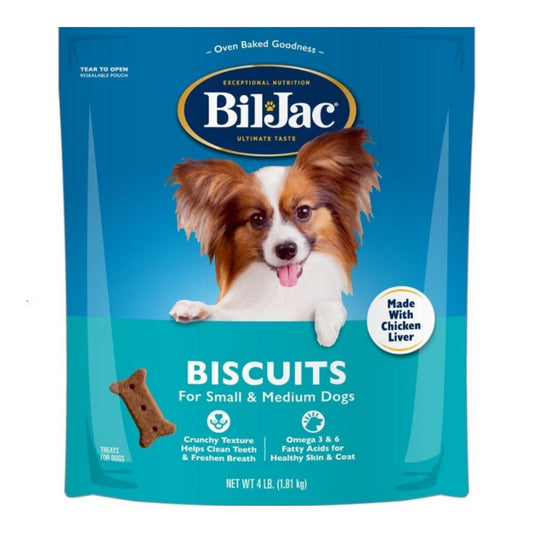 Bil-Jac Small/Medium Breed Dog Biscuits Chicken 4Lbs. (Case of 6)