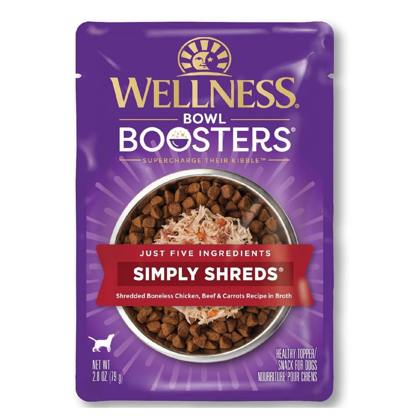 Wellness Bowl Boosters Simply Shreds 2.8oz. Chicken Beef Shred (Case of 12)